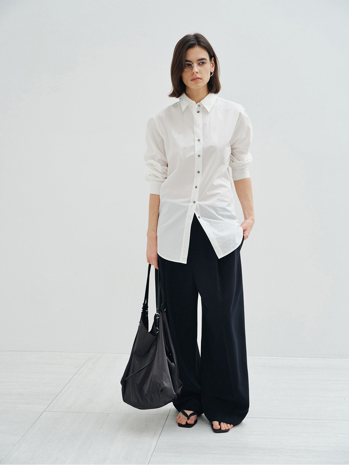 HIGH-DENSITY COTTON WAISTED SHIRT