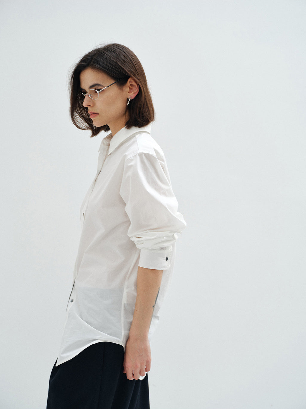 HIGH-DENSITY COTTON WAISTED SHIRT