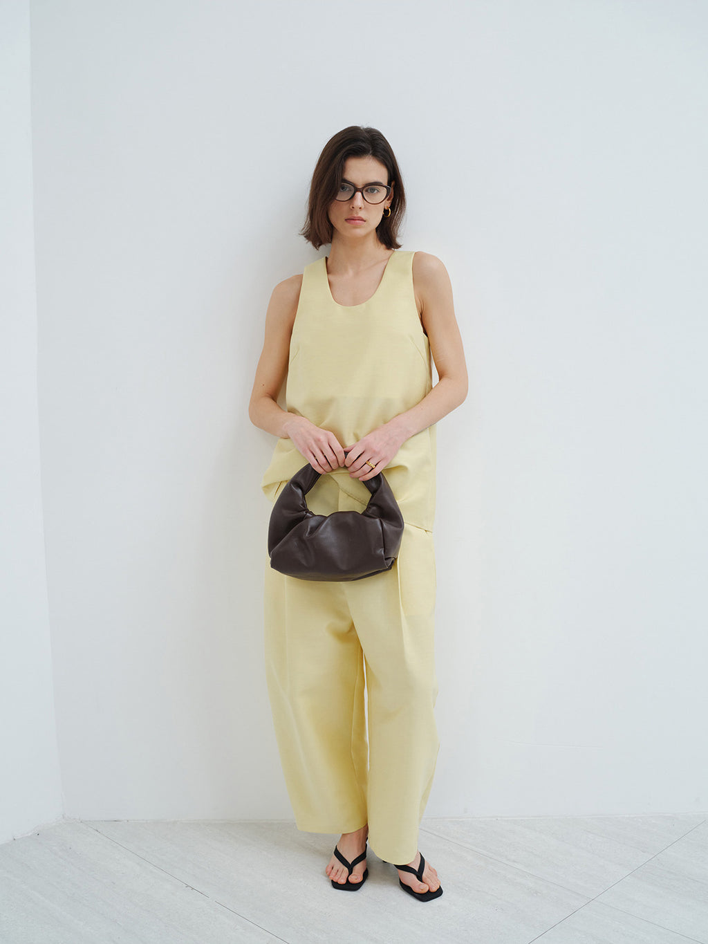 FINE LUSTROUS SILK WOOL KNITTED TANK TOP