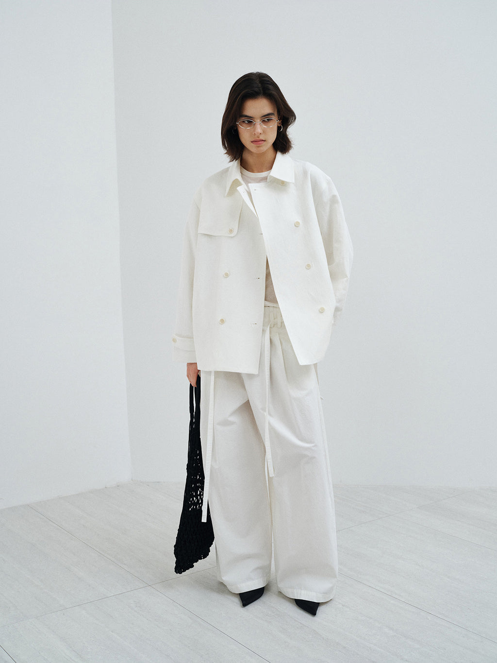 CASUAL DOUBLE BREASTED ASYMMETRICAL TRENCH OUTERWEAR