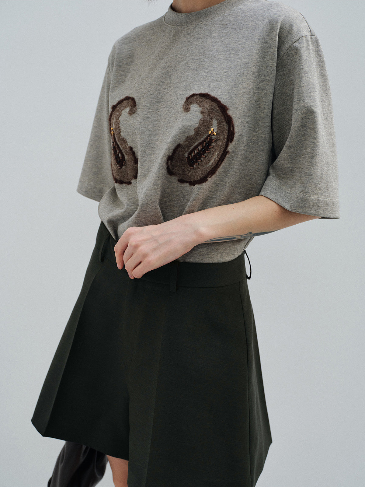 TENCEL WOOL BLEND PLEATED A-LINE CULOTTES