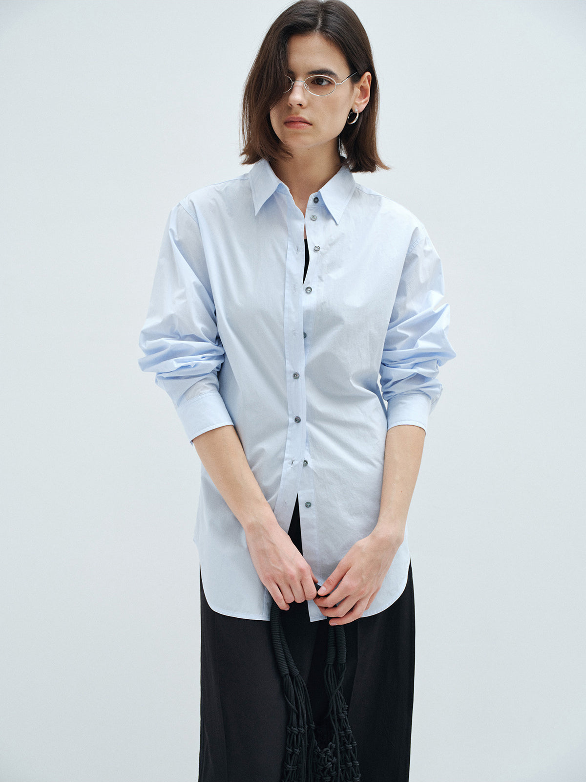 HIGH-DENSITY COTTON WAISTED SHIRT