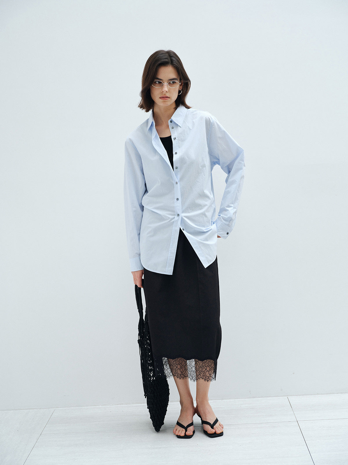 HIGH-DENSITY COTTON WAISTED SHIRT