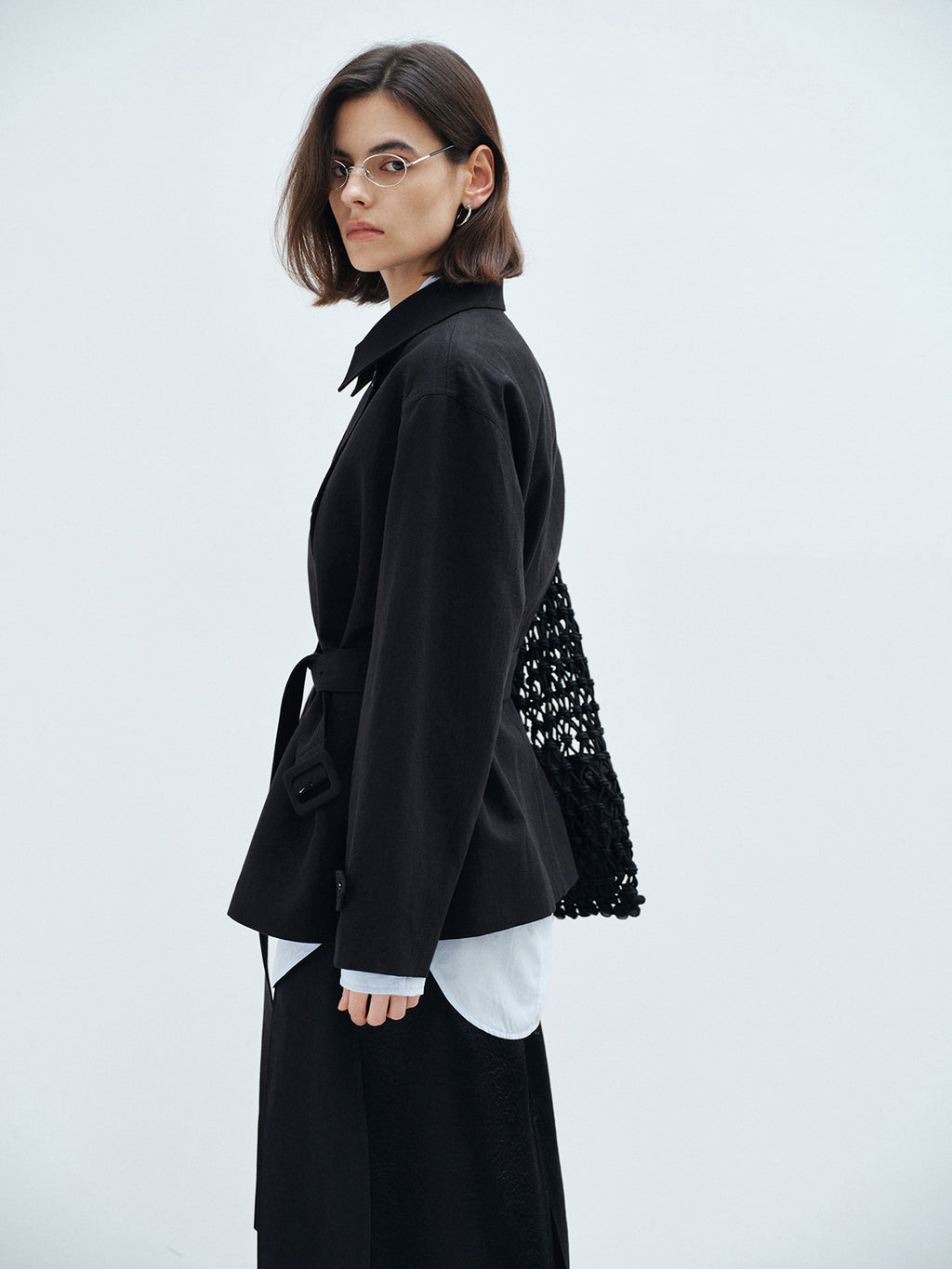 CASUAL DOUBLE BREASTED ASYMMETRICAL TRENCH OUTERWEAR