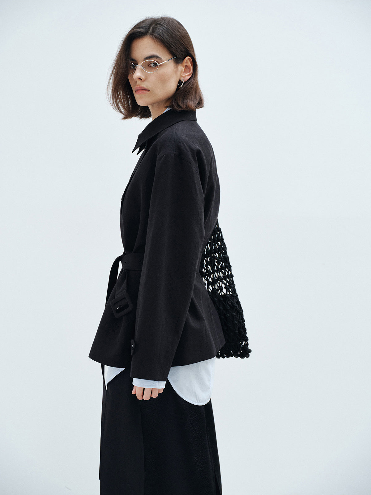 CASUAL DOUBLE BREASTED ASYMMETRICAL TRENCH OUTERWEAR