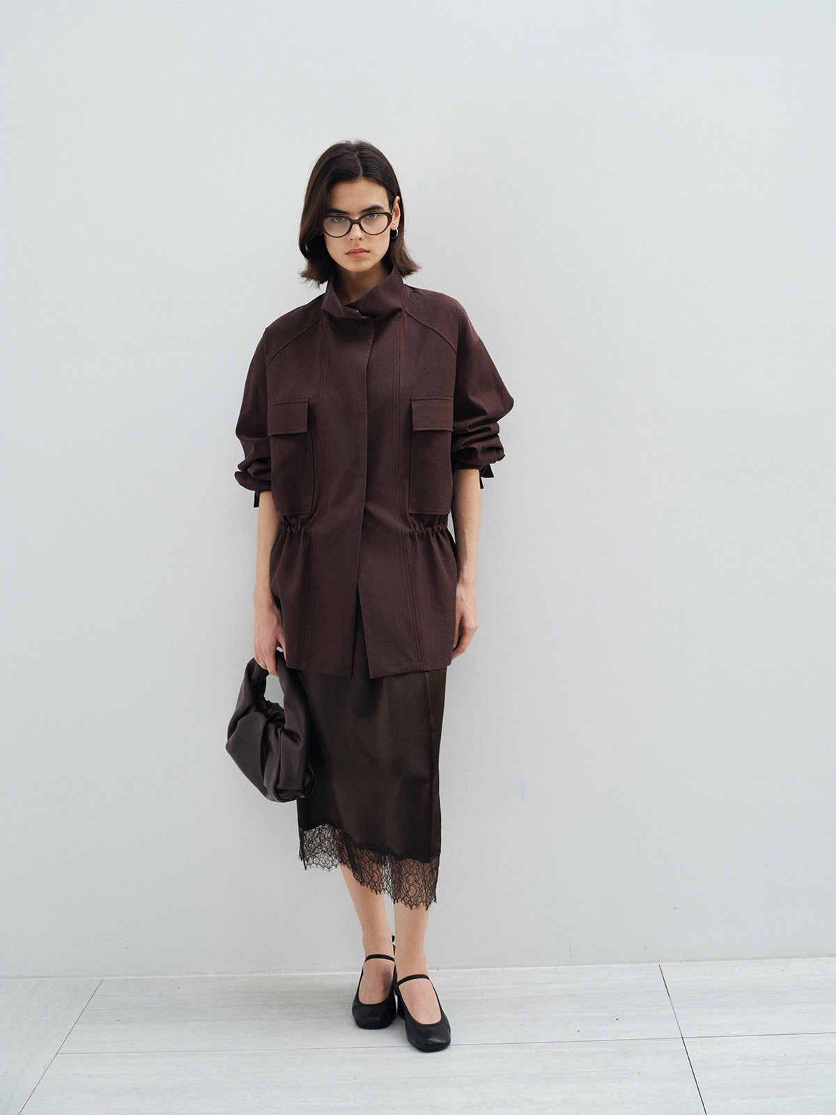 STAND COLLAR VINTAGE UTILITY JACKET