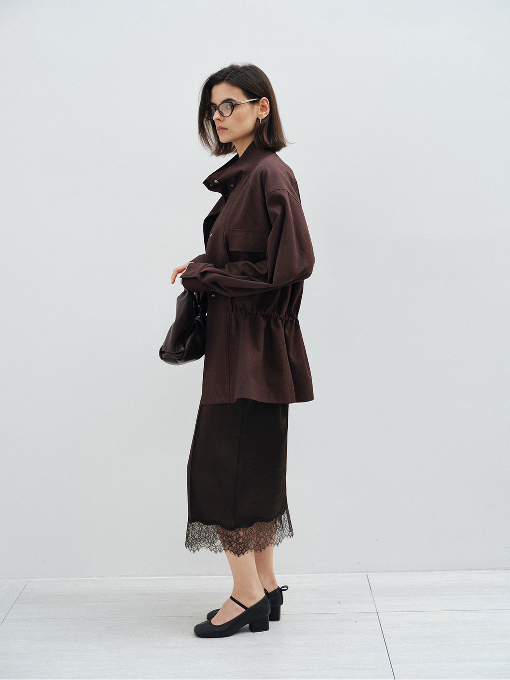 STAND COLLAR VINTAGE UTILITY JACKET