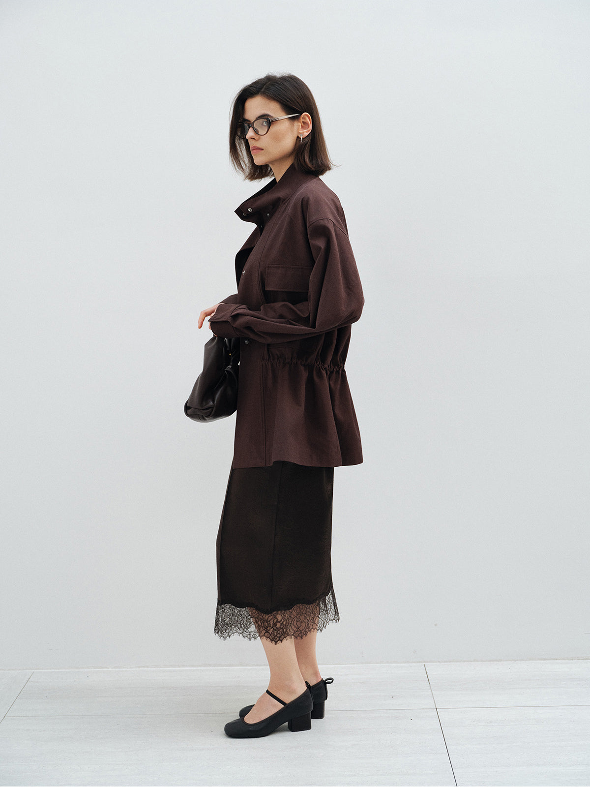 STAND COLLAR VINTAGE UTILITY JACKET