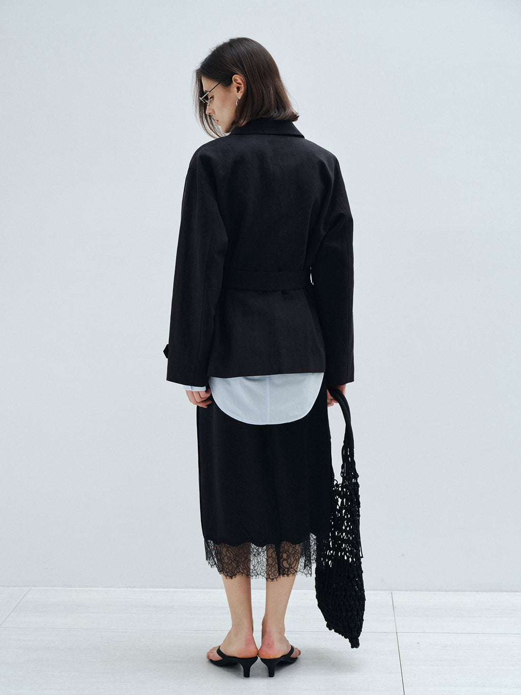 CASUAL DOUBLE BREASTED ASYMMETRICAL TRENCH OUTERWEAR