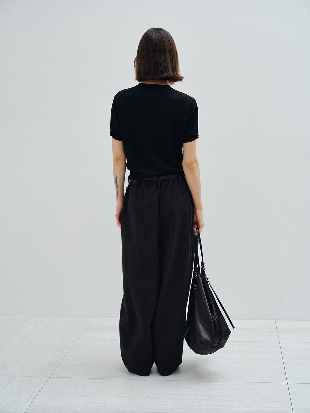 ELASTIC WAIST STRAIGHT LEG PANTS