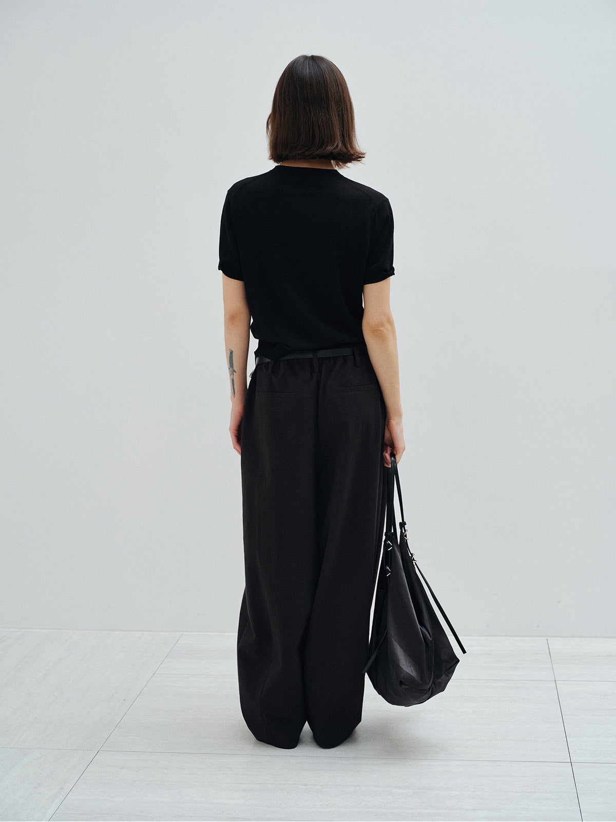 ELASTIC WAIST STRAIGHT LEG PANTS