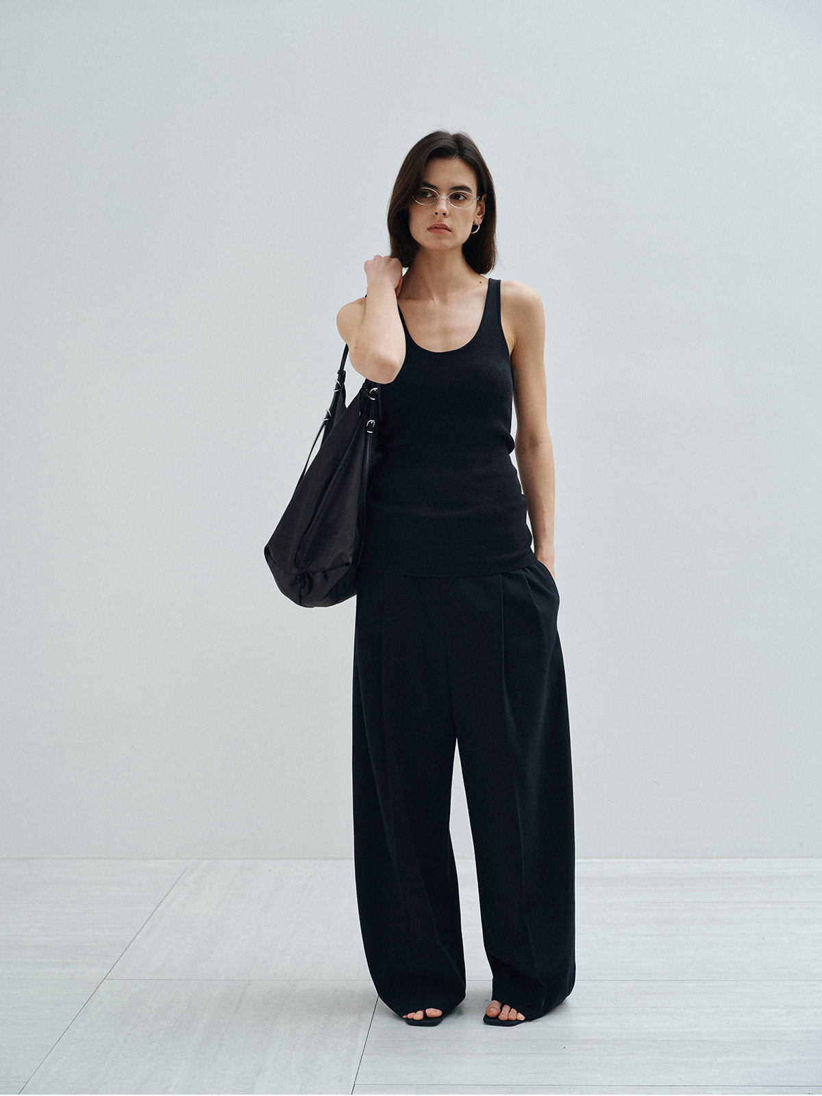 PLEATED WOOL BLEND CASUAL DRESS PANTS