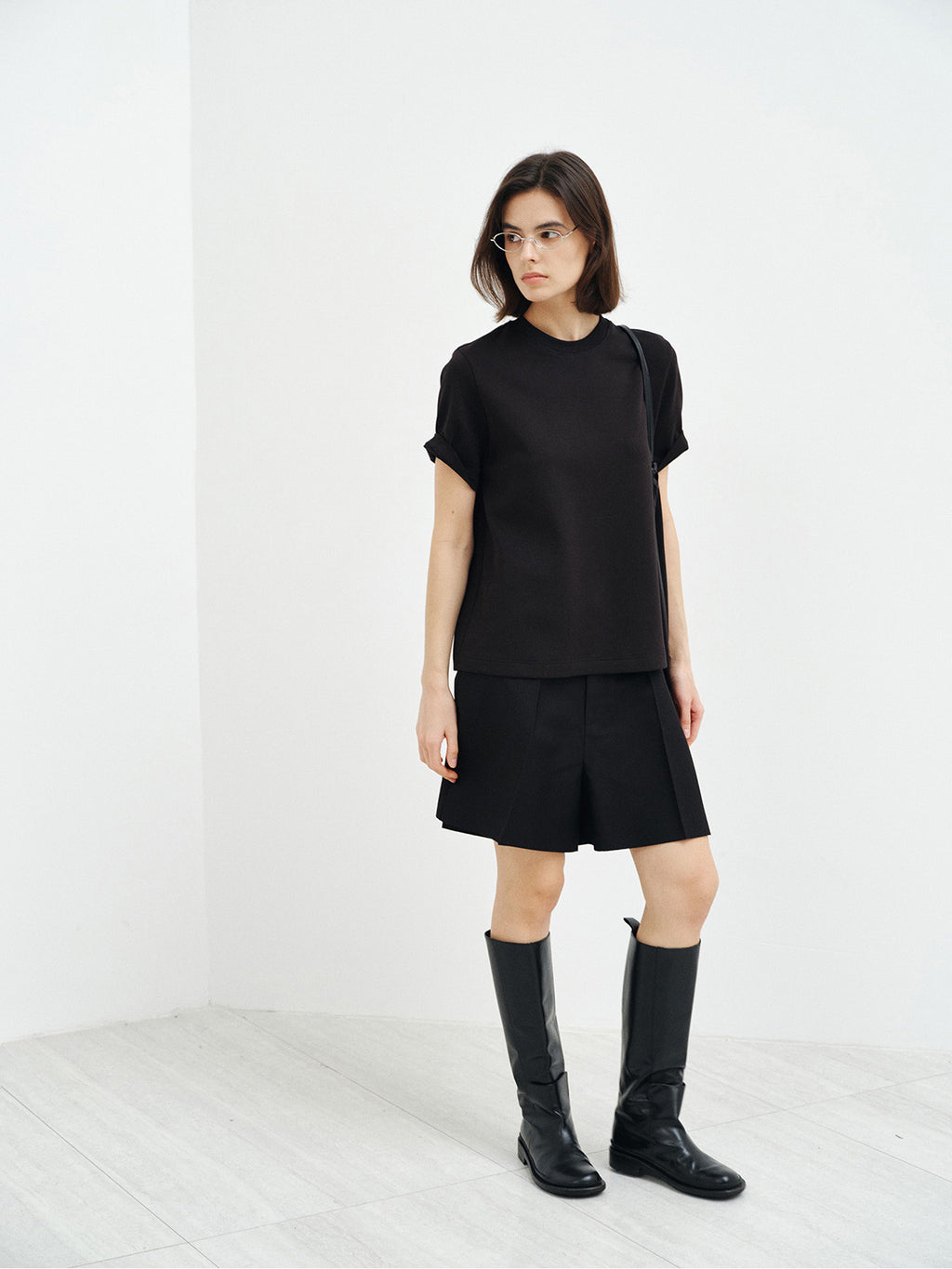 TENCEL WOOL BLEND PLEATED A-LINE CULOTTES