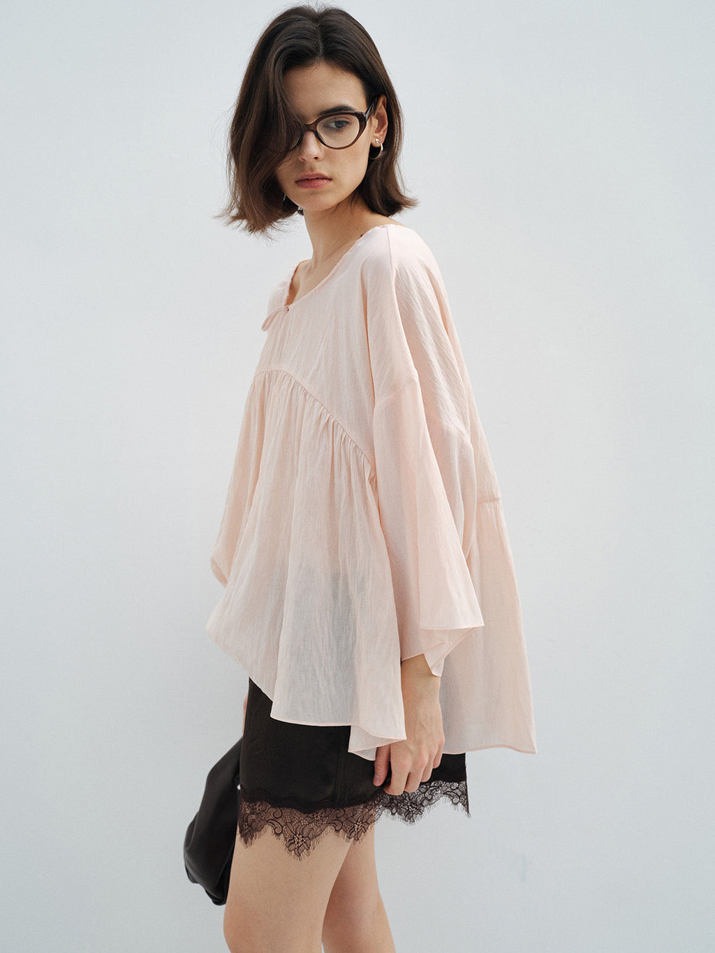 MATTE ACETATE SATIN LACE SHORTS