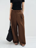 PLEATED WOOL BLEND CASUAL DRESS PANTS