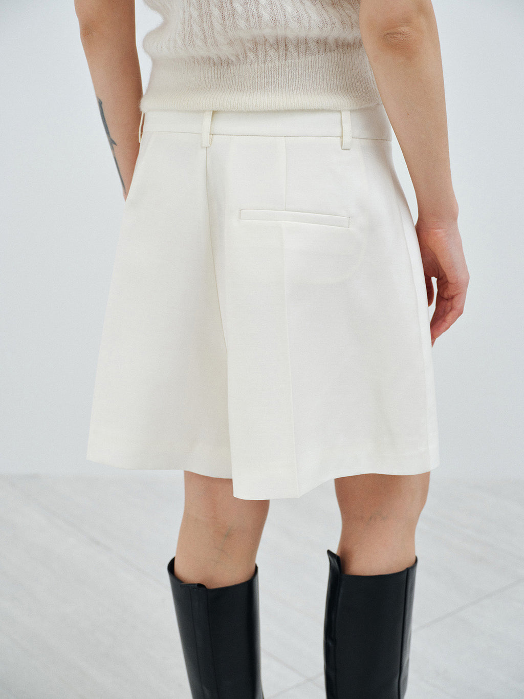 TENCEL WOOL BLEND PLEATED A-LINE CULOTTES