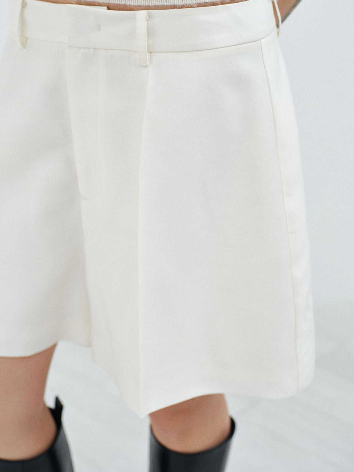 TENCEL WOOL BLEND PLEATED A-LINE CULOTTES