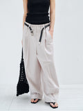 ELASTIC WAIST STRAIGHT LEG PANTS