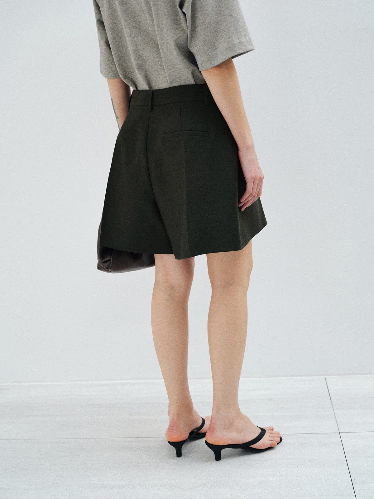 TENCEL WOOL BLEND PLEATED A-LINE CULOTTES