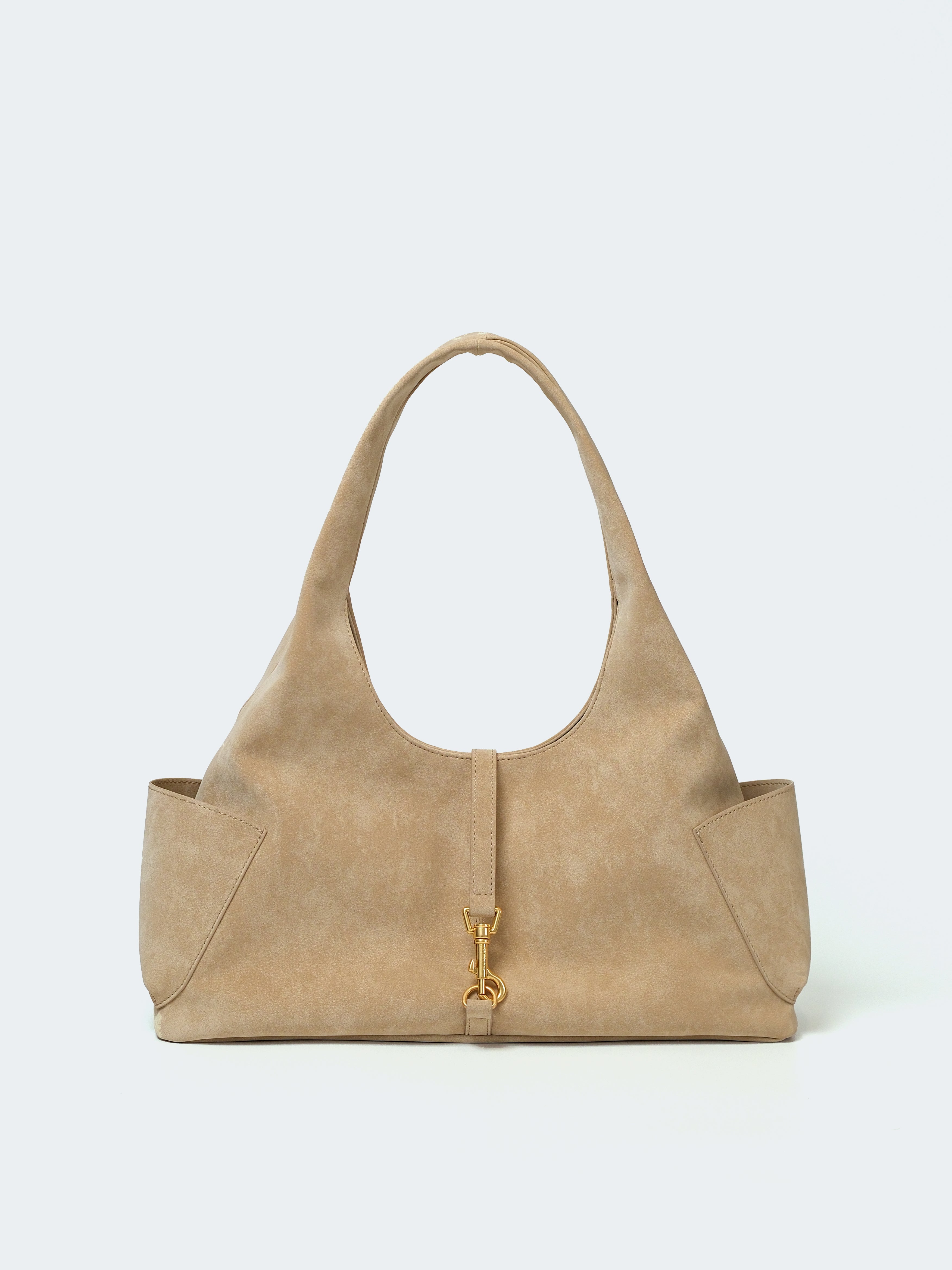 SUEDE-EFFECT HOBO SHOULDER BAG-SWAY 90
