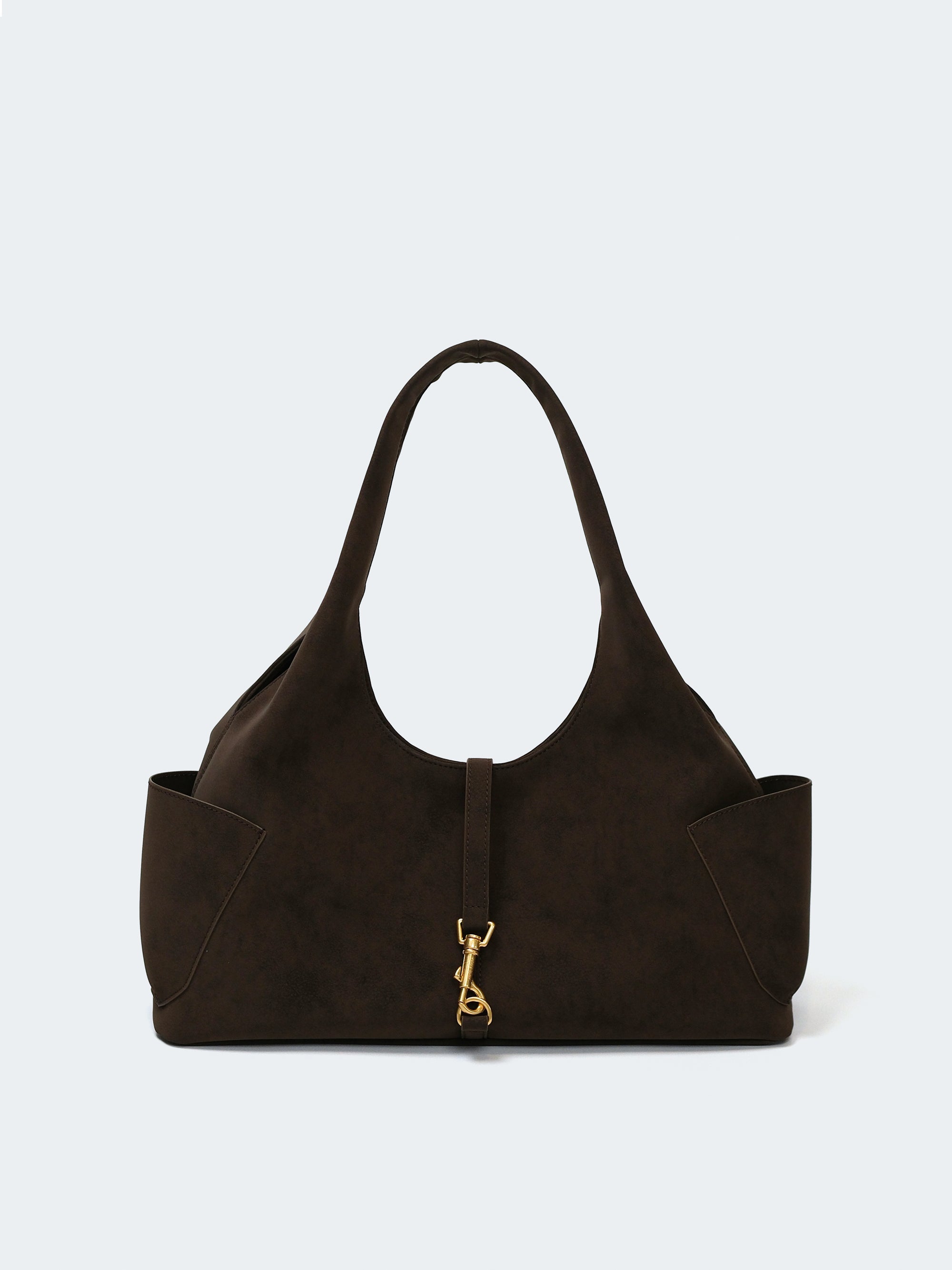 SUEDE-EFFECT HOBO SHOULDER BAG-SWAY 90